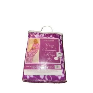 Northpoint Cozy Snuggle Wrap New 57 X 67 Inches Purple Floral New In Package Tag